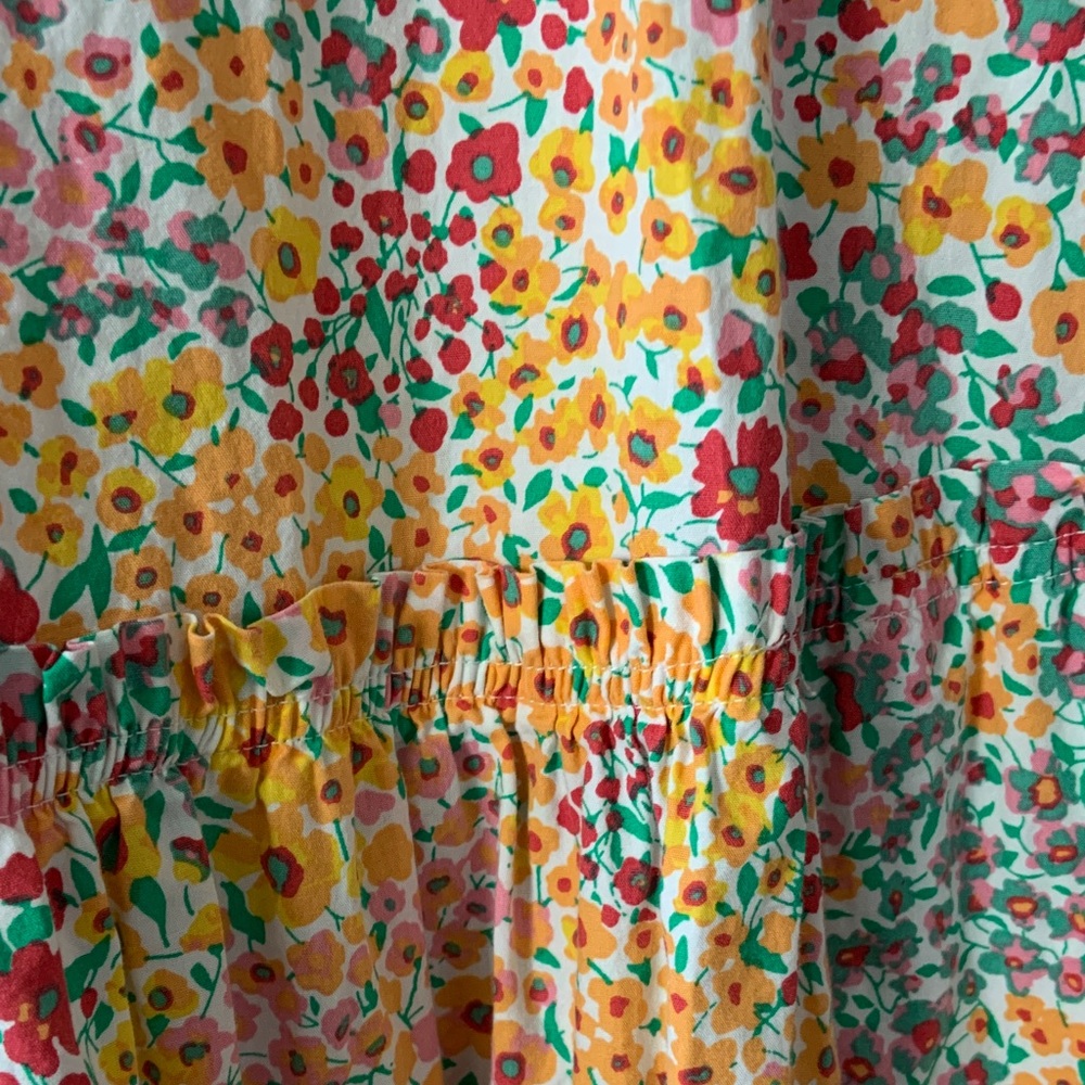 J. Crew Factory Yellow Multicolor Floral Sleeveless Cotton Dress - Picture 5 of 10
